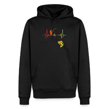 Pêche pêche poissons cadeau - Sweat à capuche Premium bio Homme - noir - Devant - Nico (187cm)