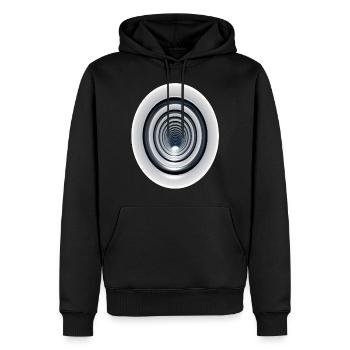 Effet vortex 3D avec tourbillon / effet tourbillon 3D - Sweat à capuche Premium bio Homme - noir - Devant - Nico (187cm)