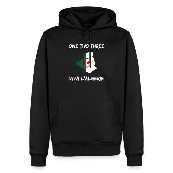 One Two Three Viva Algeria - Men’s Premium Organic Hoodie - black - Front - Nico (187cm)