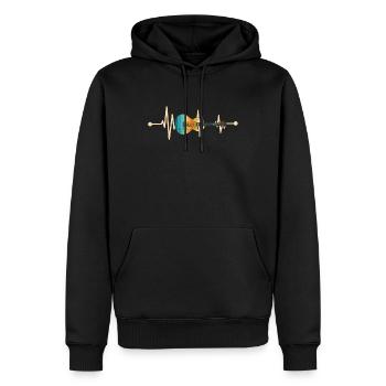 Battement de coeur guitare électrique guitare vintage - Sweat à capuche Premium bio Homme - noir - Devant - Nico (187cm)