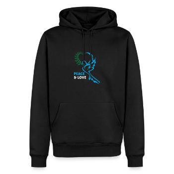 Peace and Love Friedensvogel - Männer Premium Bio Hoodie - Schwarz - Vorne - Nico (187cm)