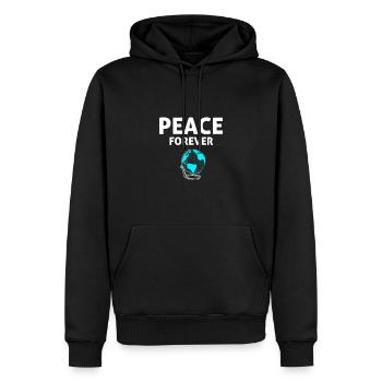 Peace für immer Weltfrieden Peace and Love - Männer Premium Bio Hoodie - Schwarz - Vorne - Nico (187cm)