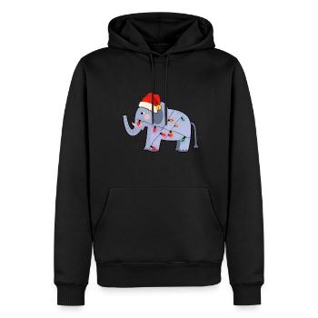Noël laid d'éléphant - Sweat à capuche Premium bio Homme - noir - Devant - Nico (187cm)