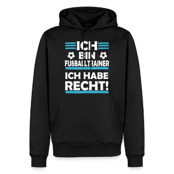 fußballtrainer - Männer Premium Bio Hoodie - Schwarz - Vorne - Nico (187cm)