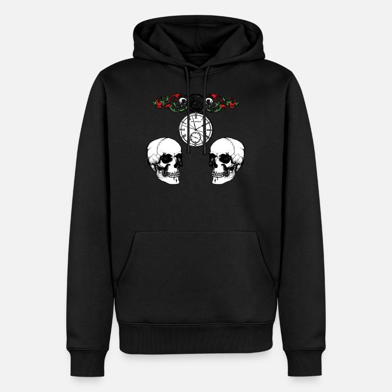 Skull - Männer Premium Bio Hoodie - Schwarz