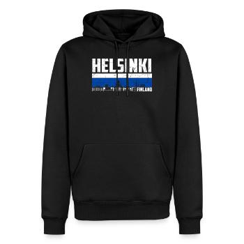 Helsinki Finnland - Männer Premium Bio Hoodie - Schwarz - Vorne - Nico (187cm)