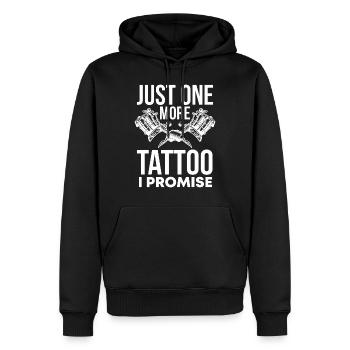 Tatouage tatouage anniversaire cadeau de Noël - Sweat à capuche Premium bio Homme - noir - Devant - Nico (187cm)