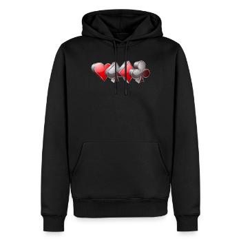 Poker Color Poker - Herre Premium økologisk hoodie - sort - Foran - Nico (187cm)