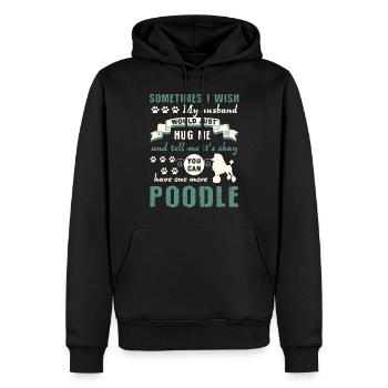 Caniche câlin mon caniche - Sweat à capuche Premium bio Homme - noir - Devant - Nico (187cm)