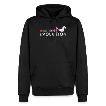 Evolution schwimmen Wassersport Flamingo Einhorn - Männer Premium Bio Hoodie - Schwarz - Vorne - Nico (187cm)
