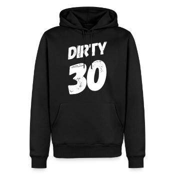 Dirty 30 30e anniversaire - Sweat à capuche Premium bio Homme - noir - Devant - Nico (187cm)