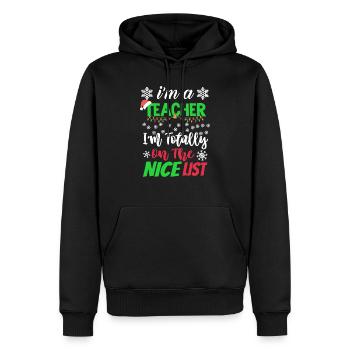 Professeur Noël - Sweat à capuche Premium bio Homme - noir - Devant - Nico (187cm)