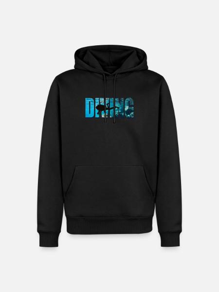 Diving Taucher im Wasser - Männer Premium Bio Hoodie - Schwarz