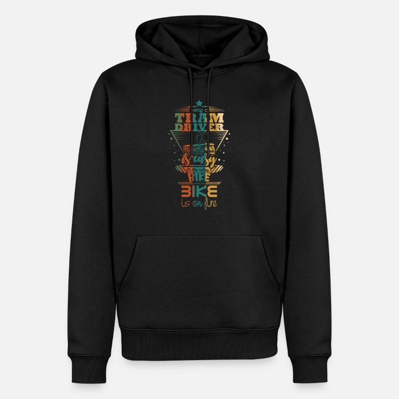 Tramfahrer Spruch - Männer Premium Bio Hoodie - Schwarz