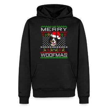 Cadeau de Noël Bouvier Bernois - Sweat à capuche Premium bio Homme - noir - Devant - Nico (187cm)