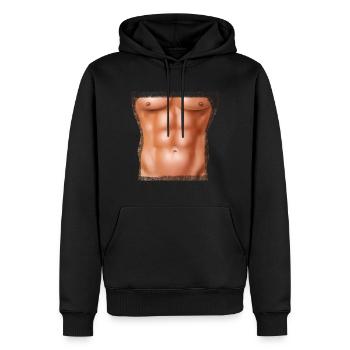 Sixpack Muscle Belly Washboard Abs Adonis - Men’s Premium Organic Hoodie - black - Front - Nico (187cm)