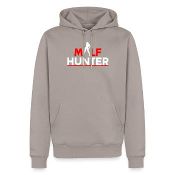 Drôle de sex proverbe de sexe cadeau - Sweat à capuche Premium bio Homme - taupe - Devant - Nico (187cm)