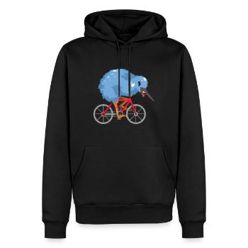 Vélo Kiwi - Sweat à capuche Premium bio Homme - noir - Devant - Nico (187cm)