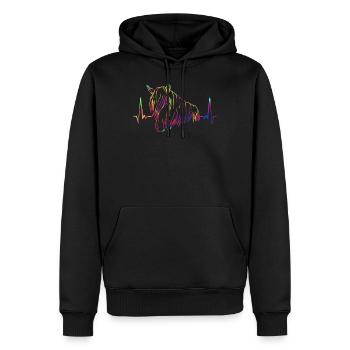 Haflinger Stute Bunt EKG Pferd Geschenk - Männer Premium Bio Hoodie - Schwarz - Vorne - Nico (187cm)
