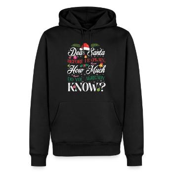 Noël Cher Père Noël, que savez-vous - Sweat à capuche Premium bio Homme - noir - Devant - Nico (187cm)