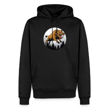 Wildschwein Wildsau Jagd Jäger Geschenk - Männer Premium Bio Hoodie - Schwarz - Vorne - Nico (187cm)