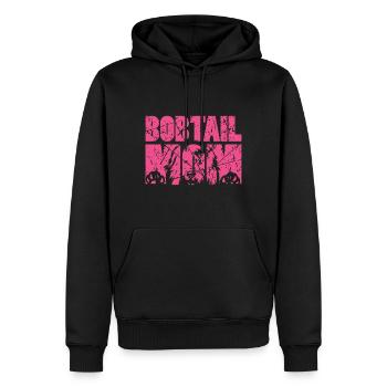 Bobtail chien mère chien - Sweat à capuche Premium bio Homme - noir - Devant - Nico (187cm)