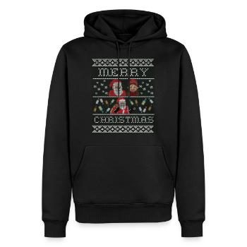 Weihnachten Weihnachten Weihnachten Weihnachten - Männer Premium Bio Hoodie - Schwarz - Vorne - Nico (187cm)