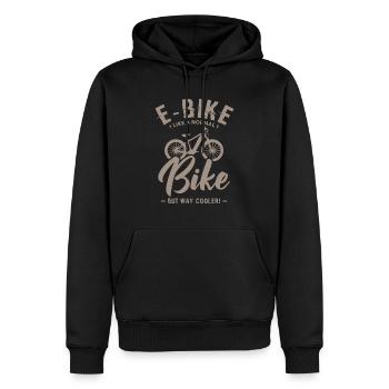 ebike ebiker Geschenke für einen ebike Fan - Männer Premium Bio Hoodie - Schwarz - Vorne - Nico (187cm)