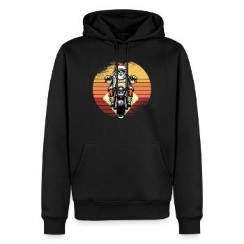 Santa Claus Biker Motorrad Weihnachten - Männer Premium Bio Hoodie - Schwarz - Vorne - Nico (187cm)