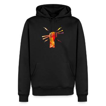 Motif de baguettes de batteur de batteur de batterie - Sweat à capuche Premium bio Homme - noir - Devant - Nico (187cm)