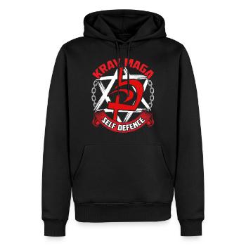 Autodéfense d'arts martiaux Krav Maga - Sweat à capuche Premium bio Homme - noir - Devant - Nico (187cm)