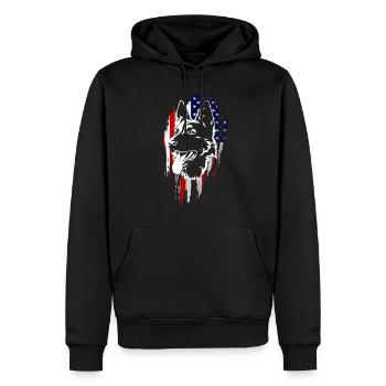 Berger allemand patriotique - Sweat à capuche Premium bio Homme - noir - Devant - Nico (187cm)