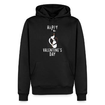 Saint-Valentin, Saint-Valentin, Saint-Valentin - Sweat à capuche Premium bio Homme - noir - Devant - Nico (187cm)