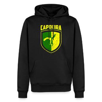 Capoeira - Sweat à capuche Premium bio Homme - noir - Devant - Nico (187cm)