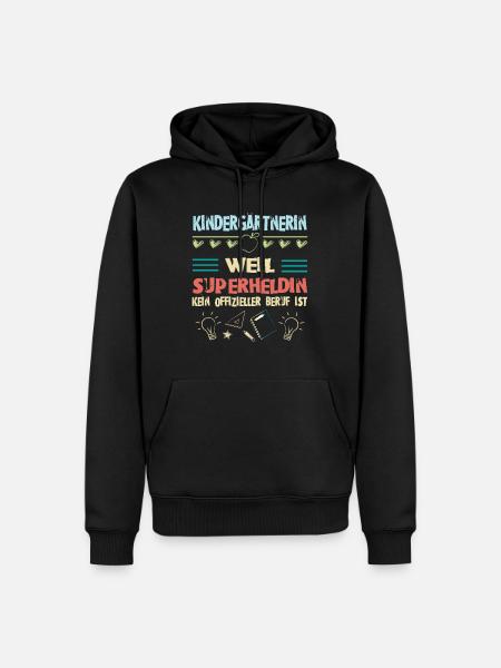 Kindergärtnerin superheldin - Männer Premium Bio Hoodie - Schwarz