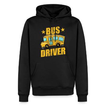 Bus - Männer Premium Bio Hoodie - Schwarz - Vorne - Nico (187cm)