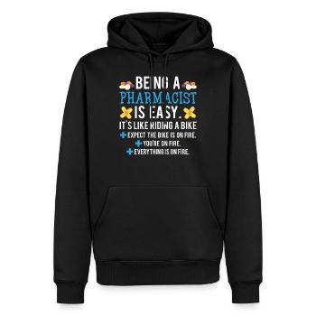 Lustiger Apotheker - Männer Premium Bio Hoodie - Schwarz - Vorne - Nico (187cm)