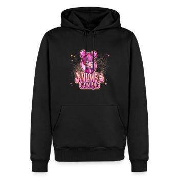 Anime et jeux - Sweat à capuche Premium bio Homme - noir - Devant - Nico (187cm)
