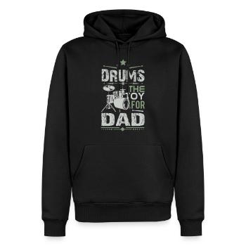 Papa de batterie - Sweat à capuche Premium bio Homme - noir - Devant - Nico (187cm)
