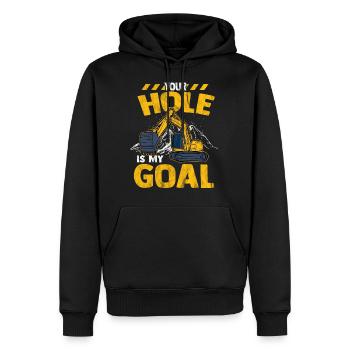 Bagger - Männer Premium Bio Hoodie - Schwarz - Vorne - Nico (187cm)