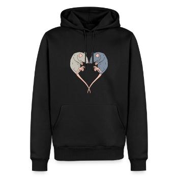 Süße Ratte Herz Herzform Hausratte - Sweat à capuche Premium bio Homme - noir - Devant - Nico (187cm)