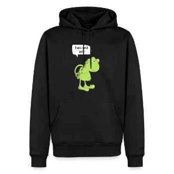 Lass mich doch Frosch Morgenmuffel Müde Kröte Frog - Männer Premium Bio Hoodie - Schwarz - Vorne - Nico (187cm)