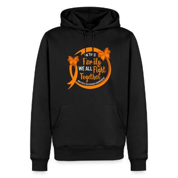 MS Awareness Shirt In This Family We All Fight - Men’s Premium Organic Hoodie - black - Front - Nico (187cm)