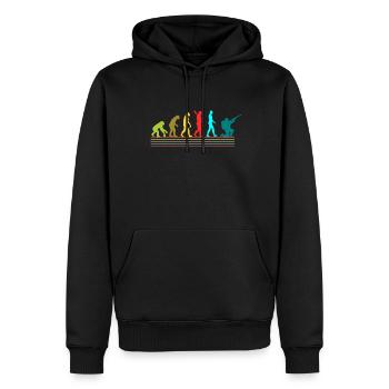 Chasser - Sweat à capuche Premium bio Homme - noir - Devant - Nico (187cm)