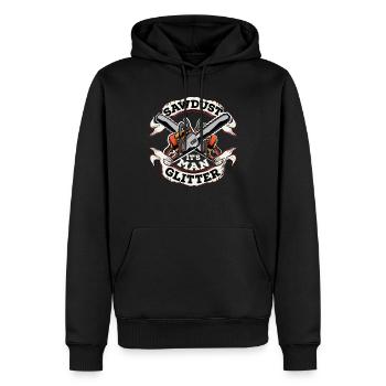 La sciure est un scintillement d'homme - Sweat à capuche Premium bio Homme - noir - Devant - Nico (187cm)