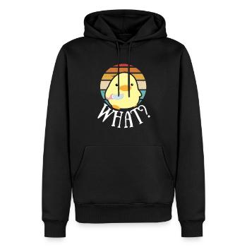 Süße Ente mit Messer Küken Huhn Gans Was Retro Sun - Männer Premium Bio Hoodie - Schwarz - Vorne - Nico (187cm)