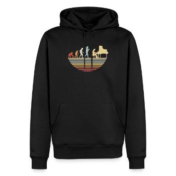 Évolution du piano - Sweat à capuche Premium bio Homme - noir - Devant - Nico (187cm)