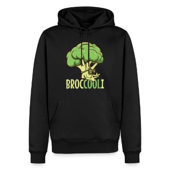 Vegan Cool Broccoli Broc cool i avec lunettes de soleil - Sweat à capuche Premium bio Homme - noir - Devant - Nico (187cm)