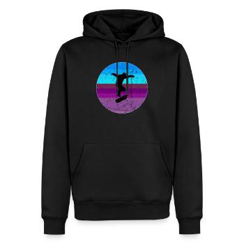 Skateboarder Skateboard Skate Skater Retro skaten - Männer Premium Bio Hoodie - Schwarz - Vorne - Nico (187cm)