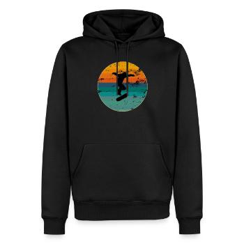 Skateboarder Skateboard Skate Skater Retro skaten - Männer Premium Bio Hoodie - Schwarz - Vorne - Nico (187cm)